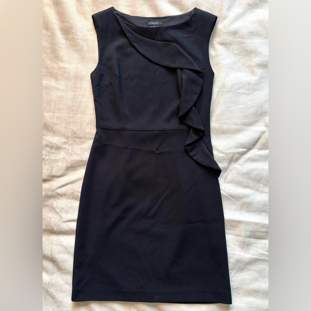RW&CO. Midnight Asymmetrical Ruffle Dress